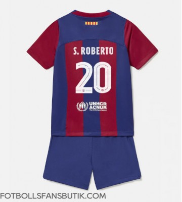 Barcelona Sergi Roberto #20 Replika Hemmatröja Barn 2023-24 Kortärmad (+ Korta byxor)